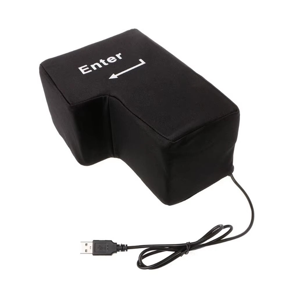 Decompression Anti-Stress Computer Huge Enter Key Big Giant USB Keyboard Vent Button Pillow Office Desktop Stress Reliever Gift