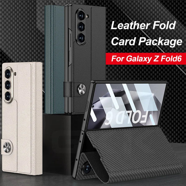 I-Accessories: Samsung Galaxy Z Fold 6 Leather Stand Case